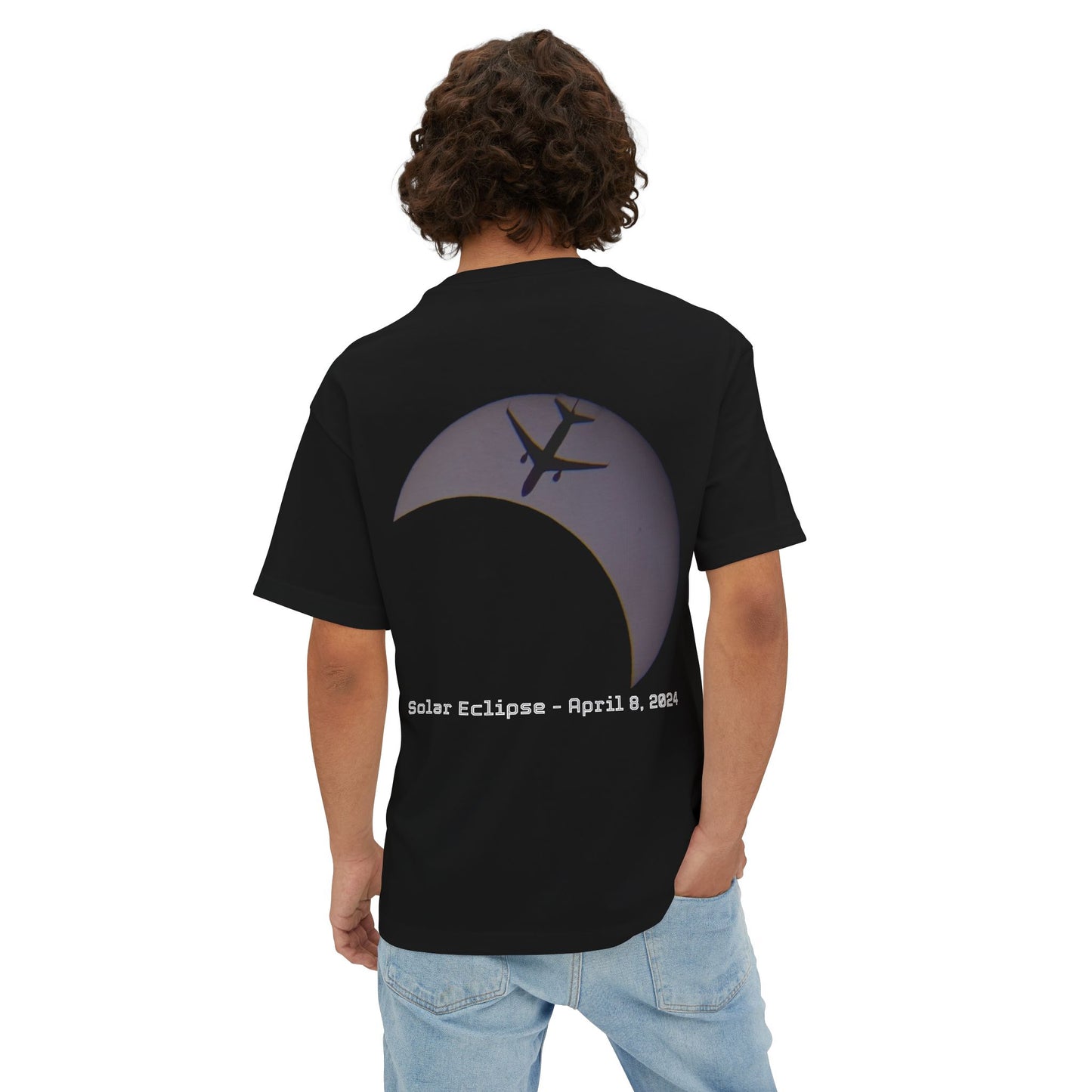 Solar Eclipse with Plane Oversized Tee