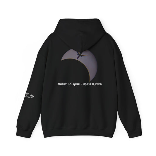 Solar Eclipse with Plane Hooded Sweatshirt