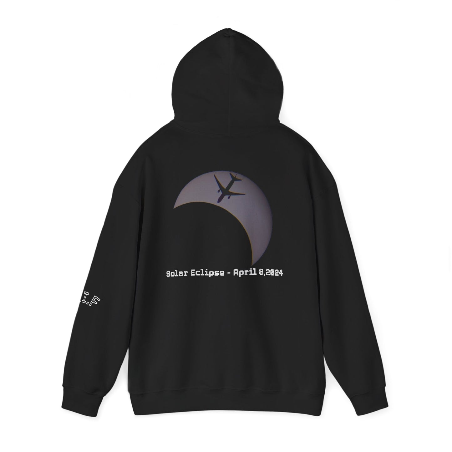 Solar Eclipse with Plane Hooded Sweatshirt