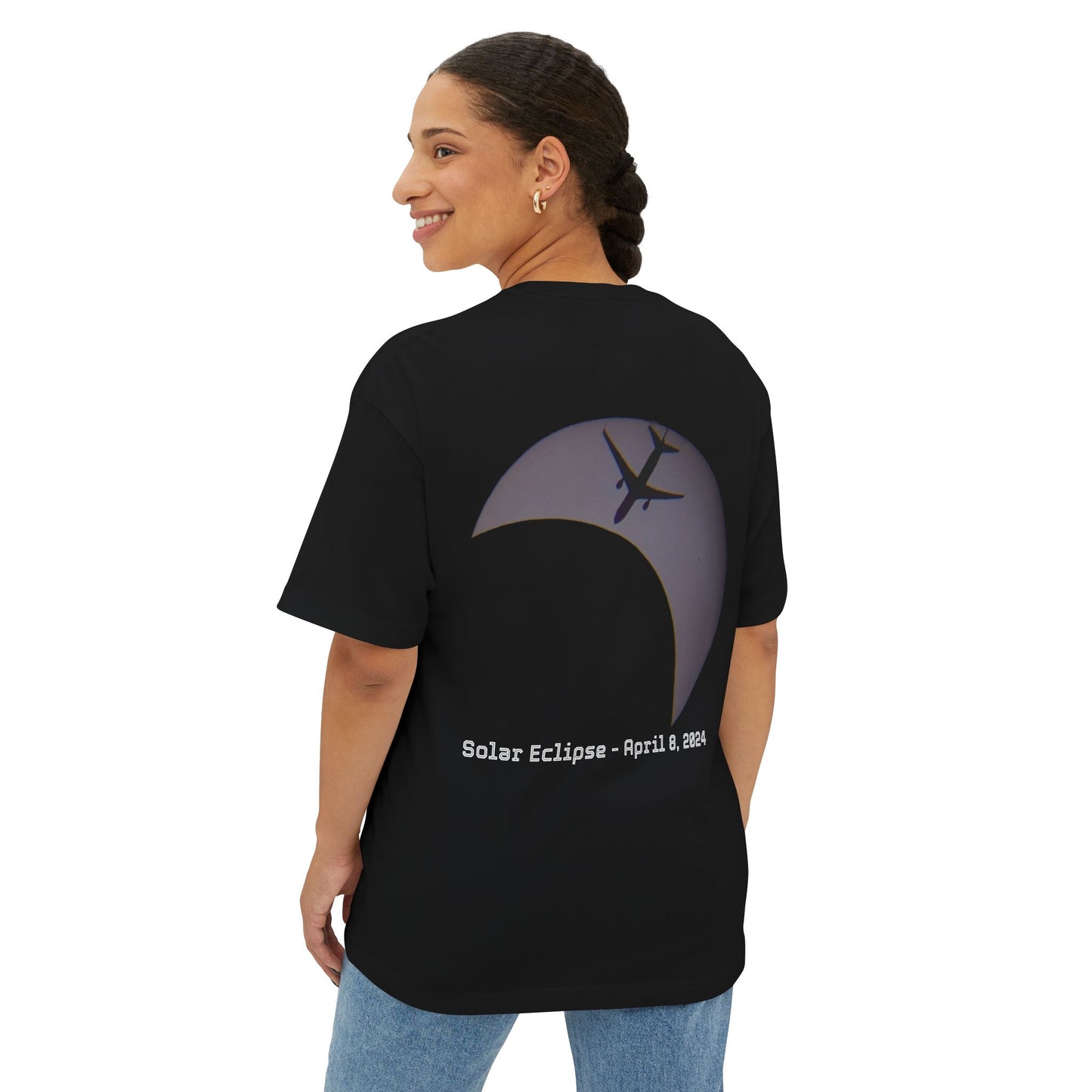 Solar Eclipse with Plane Oversized Tee